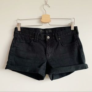 Madewell Black Rigid Denim Shorts Cut Off 27 M
